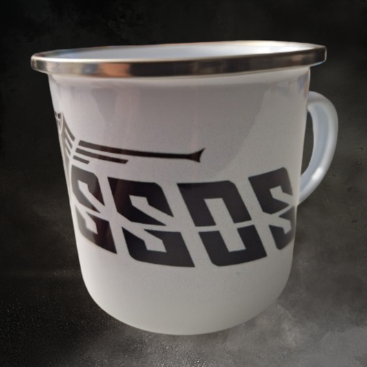 Kolossos Coffee Cup - Text and Logo (Emailletasse)